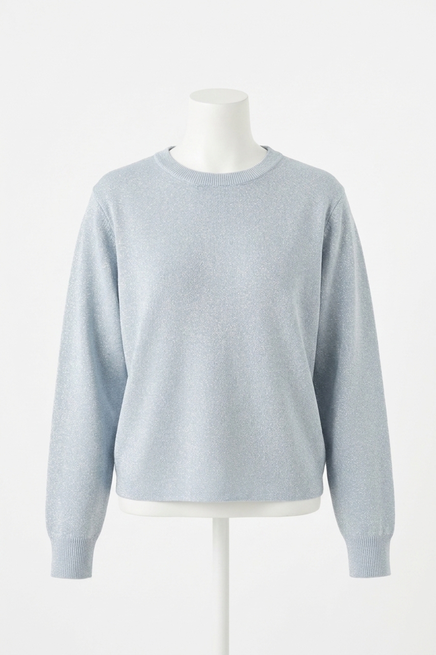 NEW LANHTROPY glitter knitted sweater in silver